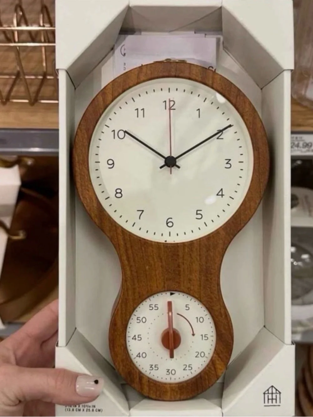 Faux Wood and Brass Kitchen Clock and Timer - Hearth & Hand™ with Magnolia